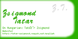 zsigmond tatar business card